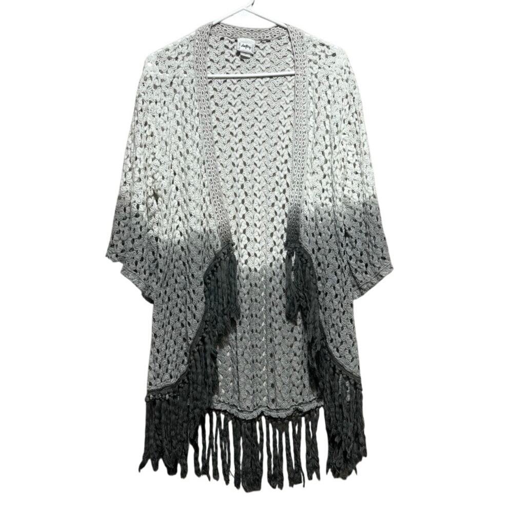Daytrip Small Ombre Crochet Fringe Kimono Boho Festival Beach Cover Up Western - Picture 1 of 8